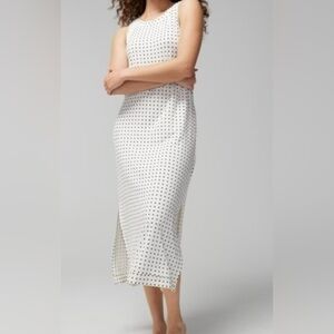 Soma White and Blue Sleeveless Sleep Dress